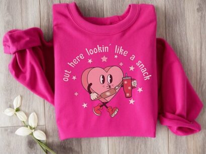 Valentines Day Sweatshirt, Like a Snack Candy Heart Valentines Day t-shirt