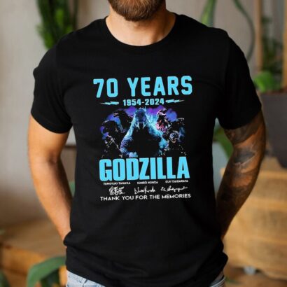 Godzilla Tshirt, 70 Years 1954-2024 Godzilla Thank You for The Memories Shirt