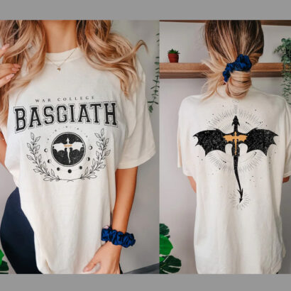 Vintage Basgiath War College 2 Sided Comfort Color Shirt, Fourth Wing shirt, Dragon Rider Shirt, Basgiath War shirt