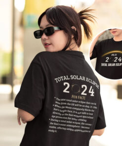 2024 Total Solar Eclipse Shirt, Fun Facts Astrology Shirt Oversized Sun and Moon Science Tee, Lunar Eclipse US Eclipse Tour Moon Phases Shirt, space shirt