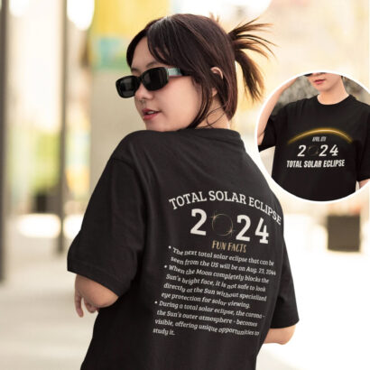 2024 Total Solar Eclipse Shirt, Fun Facts Astrology Shirt Oversized Sun and Moon Science Tee, Lunar Eclipse US Eclipse Tour Moon Phases Shirt, space shirt