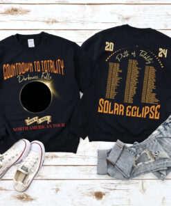 Total Solar Eclipse Shirt April 8th 2024 shirt, Rock Concert Tour Sweatshirt, Countdown Totality shirt, 2024 Solar Eclipse shirt