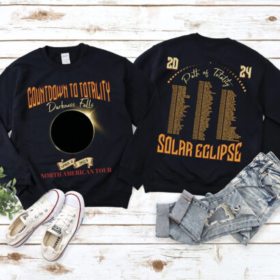 Total Solar Eclipse Shirt April 8th 2024 shirt, Rock Concert Tour Sweatshirt, Countdown Totality shirt, 2024 Solar Eclipse shirt