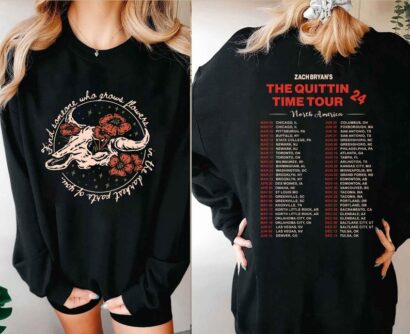 Zack Bryan Tour Shirt, Zack Bryan Sweatshirt For Fan, The Quittin Time 2024 Tour Sweatshirt