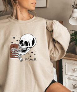Till Death Dr. Pepper Shirt, Skeleton Hoodie, Cute Dr Pepper T-Shirt, Skeleton Drinking Dr. Pepper Sweatshirt