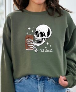 Till Death Dr. Pepper Shirt, Skeleton Hoodie, Cute Dr Pepper T-Shirt, Skeleton Drinking Dr. Pepper Sweatshirt