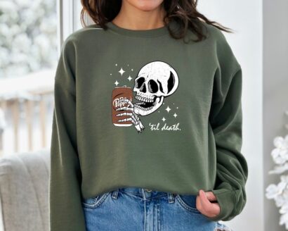 Till Death Dr. Pepper Shirt, Skeleton Hoodie, Cute Dr Pepper T-Shirt, Skeleton Drinking Dr. Pepper Sweatshirt