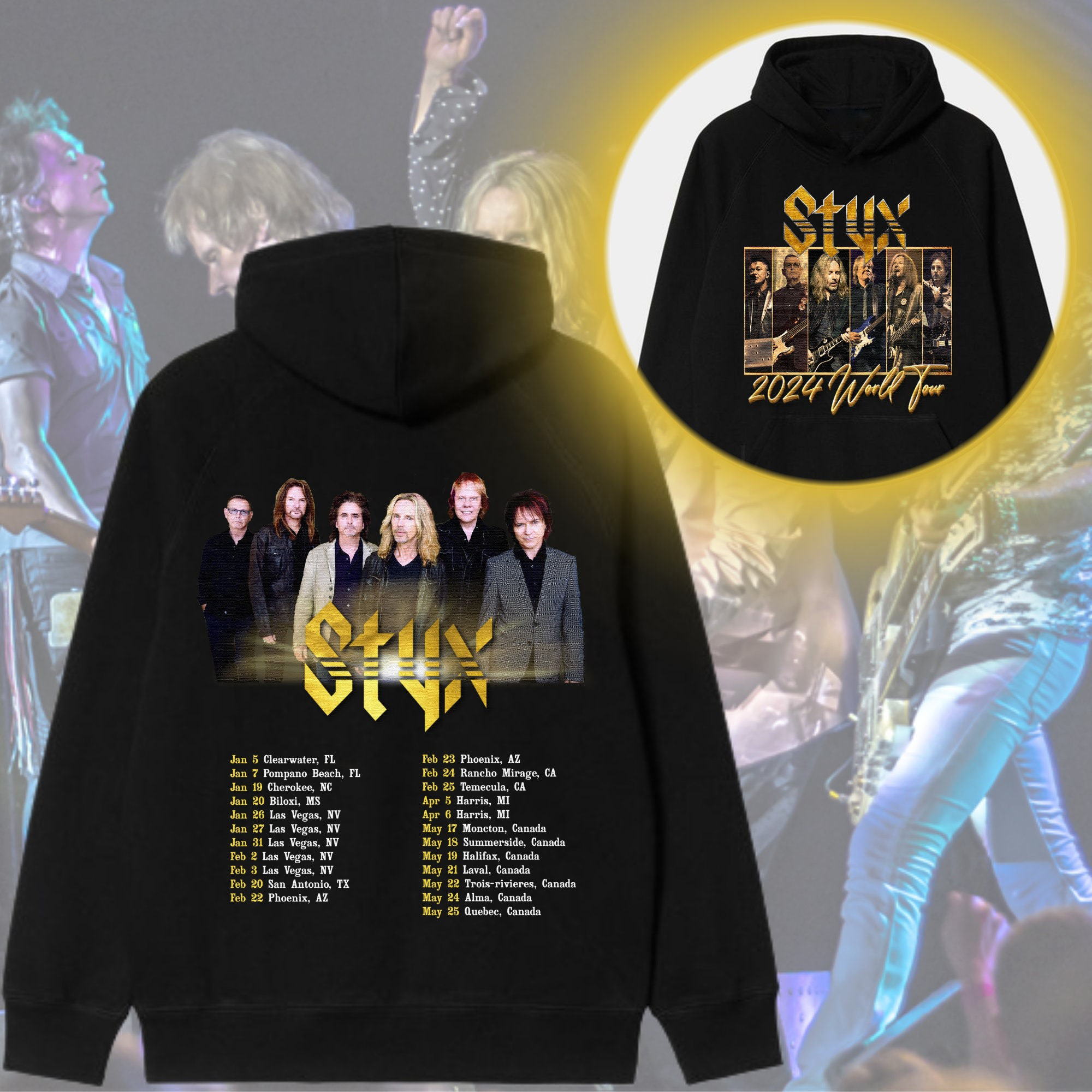 Styx Band 2024 Tour Shirt, Styx Rock Band Concert 2024, Styx Merch Tee