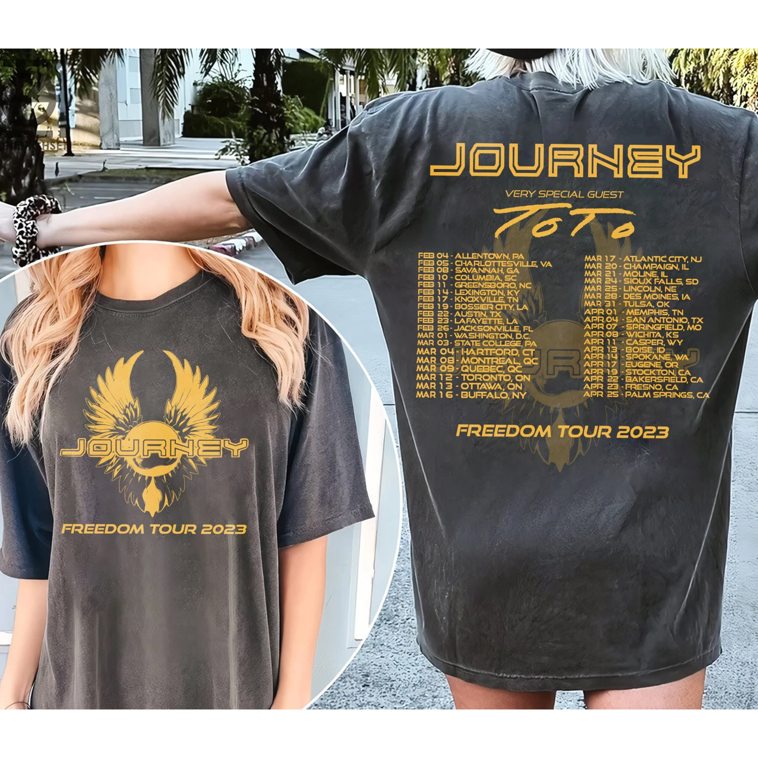 Journey 2024 Tour Shirt, Journey Freedom With Toto 2024 Tour Shirt ...