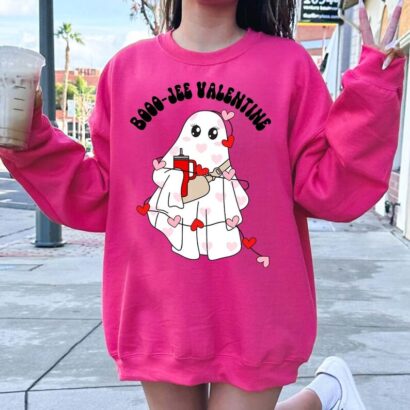 Boo Jee Valentine Shirt, Valentines Ghost Shirt, Cute Pink Ghost, Valentines Day Shirt