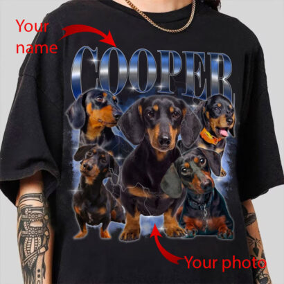 Custom Dog Photo Shirt, Retro Collage Personalized Pet Shirt, 90's Custom Photo Vintage Graphic Tees, Insert Pet Design Personalized Gift