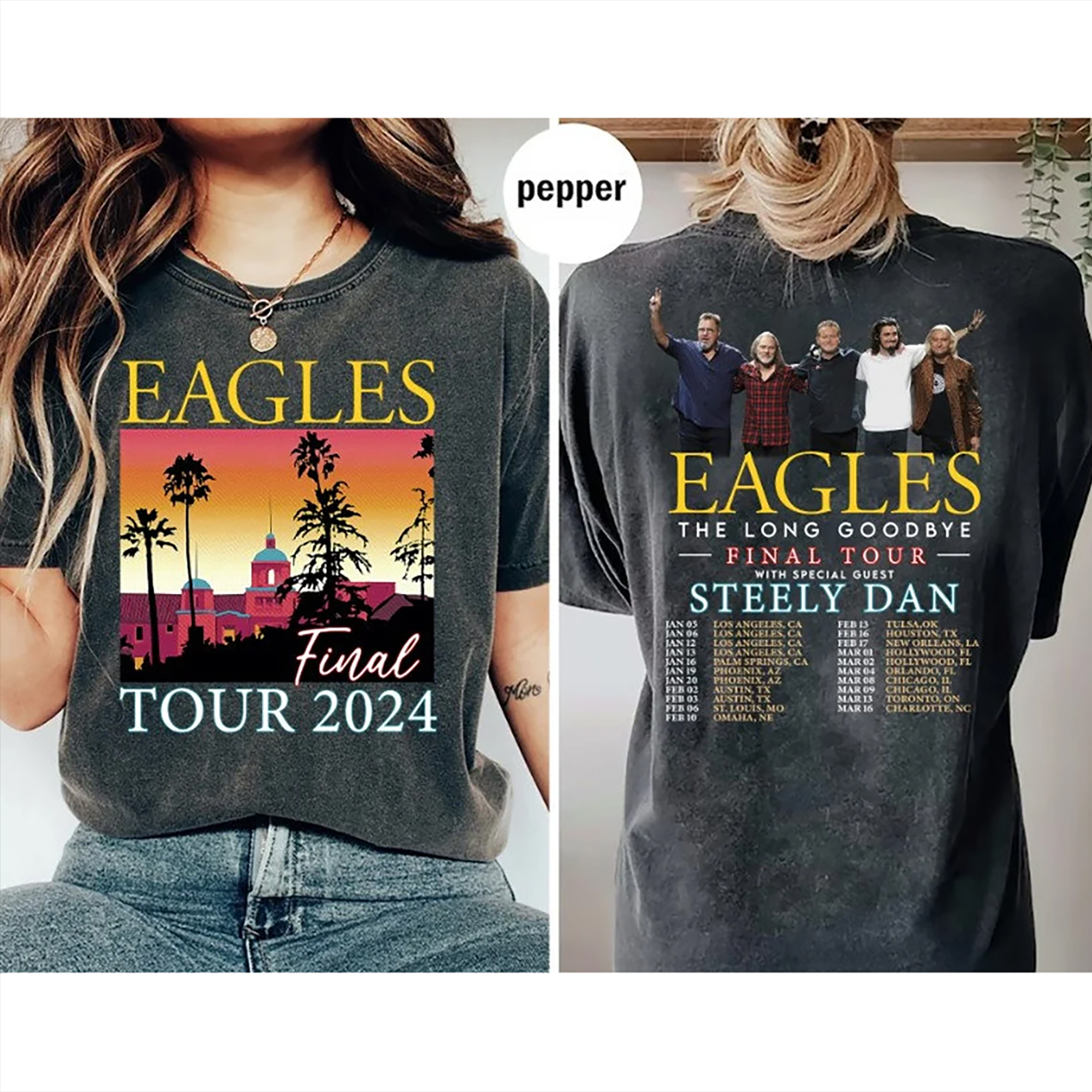 The Eagles 2024 Tour Shirt, Eagles Long Goodbye Tour 2024 Shirt, The ...