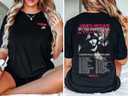 James Arthur Tour 2024 Shirt, James Arthur Bitter Sweet Love 2024 World Tour Shirt, James Arthur Tshirt