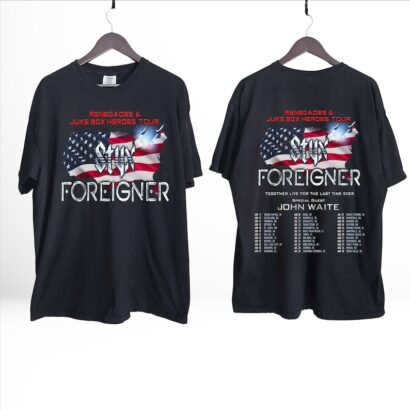 Foreigner 2024 Tour Shirt, Styx 2024 Tour Sweatshirt, Foreigner and Styx Tour 2024 Hoodie