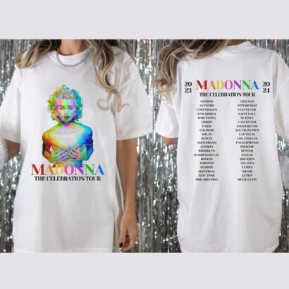 Madonna 2024 Shirt, The Celebration Tour shirt, 2024 Tour Shirt, Madonna Merch tour 2024 shirt, Madonna 2 side Shirt