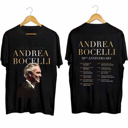 Andrea Bocelli 2024 Tour Shirt, Andrea Bocelli Fan Shirt, Andrea Bocelli 2024 Concert Shirt