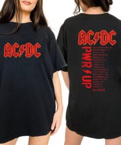 ACDC Band World Tour 2024 Shirt, Rock Band ACDC Pwr Up Tour 2024 Shirt, ACDC Band Fan Shirt