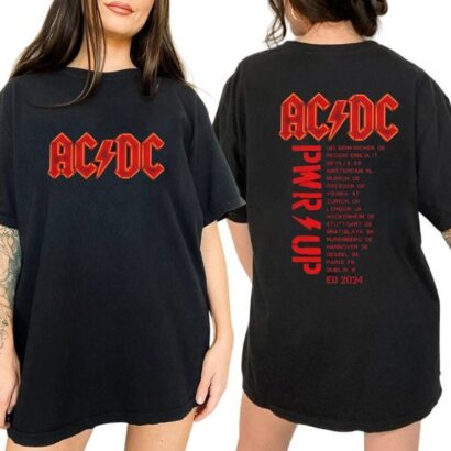 ACDC Band World Tour 2024 Shirt, Rock Band ACDC Pwr Up Tour 2024 Shirt, ACDC Band Fan Shirt