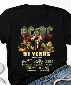 Graphic 51 Years ACDC 1973-2024 Shirt, Tour 2024 Shirt, Signature ACDC Rock Band Shirt, Ac/dc Band Tour 2024 Shirt, Ac/dc Shirt