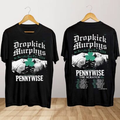 Dropkick Murphys, St. Patrick’s Day Tour 2024 Shirt, Dropkick Murphys Concert Shirt, St. Patrick’s Day Tour 2024 Shirt