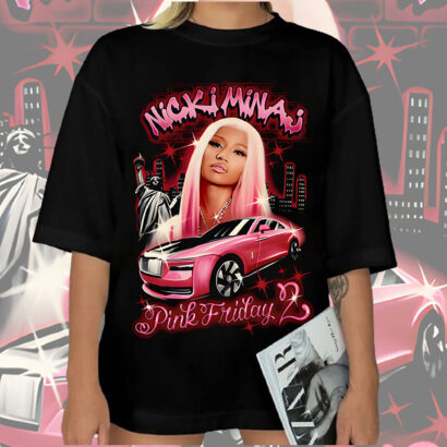 Nicki Minaj tour 2024 Shirt, Nicki Minaj Shirt, Pink Friday 2 Airbrush Nicki Minaj Shirt