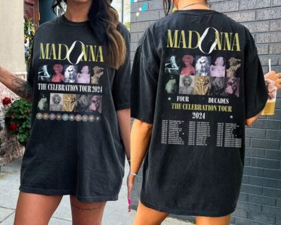 Madonna The Celebration Music Tour 2024 Front & Back Shirt, Madonna Concert Vintage Tee, Madonna Four Decades Tour Gifts,