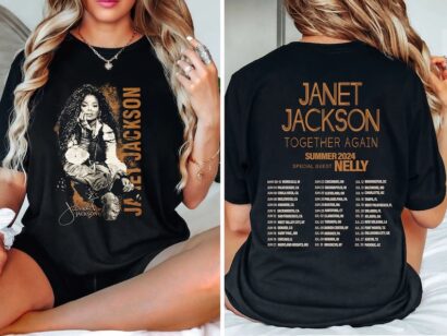 ogether Again Tour 90s Vintage Shirt, Janet Jackson Double Side Shirt, Janet Jackson Concert Shirt, Janet Jackson Shirt Fan Gifts