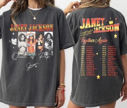 Together Again Tour 90s Vintage Shirt, Janet Jackson Double Side Shirt, Janet Jackson Concert Shirt,