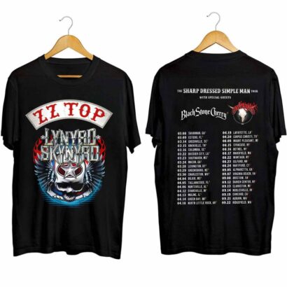 Lynyrd Skynyrd ZZ Top Tour 2024 Shirt, ZZ Top World Tour 2024 Shirt, Lynyrd Skynyrd Tour 2024 Tee