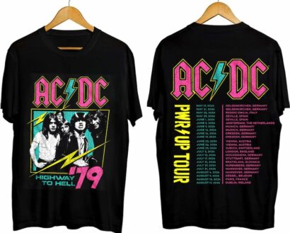 ACDC Band World Tour 2024 Shirt, Rock Band ACDC Pwr Up Tour 2024 Shirt, ACDC Band Fan Shirt, Acdc Merch