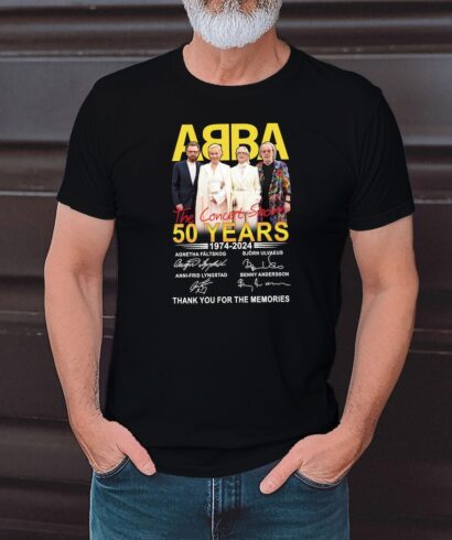 Abba Shirt, Abba Band 50th Anniversary 1974 - 2024 Signature T-Shirt, Abba the concert show 2024 TShirt