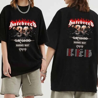 Hatebreed 30th Anniversary North American Tour Shirt, Hatebreed Band Fan Shirt, Hatebreed 2024 Concert Shirt, Hatebreed Tour Shirt