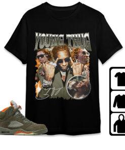 Jordan 5 Olive Shirt, Young Thug shirt, Shirt To Match Sneaker