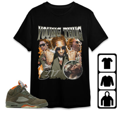 Jordan 5 Olive Shirt, Young Thug shirt, Shirt To Match Sneaker