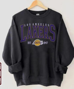 Retro LA Basketball Sweatshirt, Vintage Los Angeles Lakers Sweatshirt, LA Crewneck Cute, Los Angeles Sweater Retro, Women LA Lakers Fan