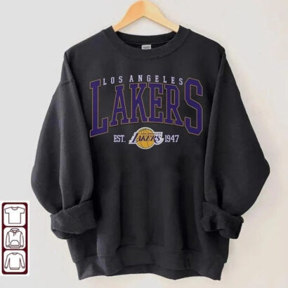 Retro LA Basketball Sweatshirt, Vintage Los Angeles Lakers Sweatshirt, LA Crewneck Cute, Los Angeles Sweater Retro, Women LA Lakers Fan