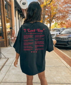 I Love You in Billie Eilish Lyrics t-shirt, Billie Eilish tshirt, Different Ways Say I Love You In Billie Eilish Lyrics