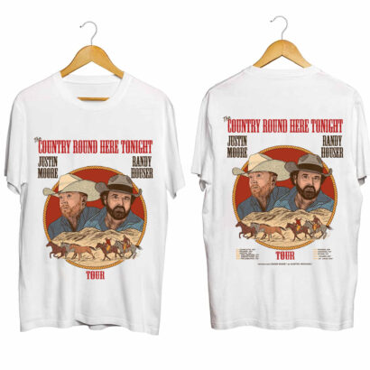 Justin Moore and Randy Houser 2024 Tour Shirt, The Country Round Here Tonight Tour 2024 Shirt, Justin Moore and Randy Houser Country Music