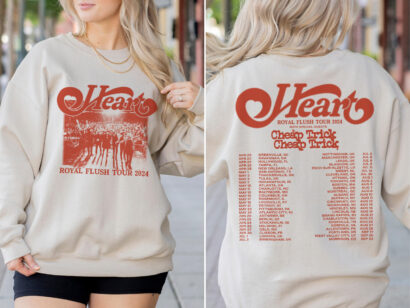 Heart 2024 Tour Shirt, Heart Band Fan Shirt, Heart 2024 Concert Shirt, Heart Rock Band Royal Flush Tour Shirt