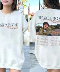 Vintage Benson Boone shirt, Fireworks and Rollbladers Tour 2024 Shirt, Beautiful Things Concert Fan Merch Gifts Tour Dates Tee