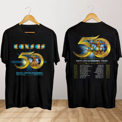 Kansas Music Band 50th Anniversary Tour 2024 T Shirt, Kansas Concert Shirt, 50th Anniversary Tour 2024 Shirt, Kansas Fan Gift, Kansas Tee