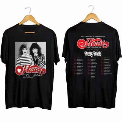 Royal Flush Tour 2024 Heart Band Shirt, Heart Band Signature Shirt, Rock Band Heart 2024 Tour Shirt