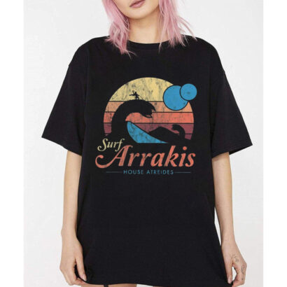 Arrakis Event Vintage Short Distressed Tee Surf Women Dune T Sci Unisex Fi Girl Shirt Big Family Shirts Friend