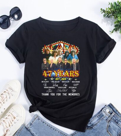 Def Leppard 47 Years Singature T-Shirt, Def Leppard Band Shirt, Def Leppard 90s Vintage Shirt, Def Leppard Rock Music, Def Leppard Tour 2024