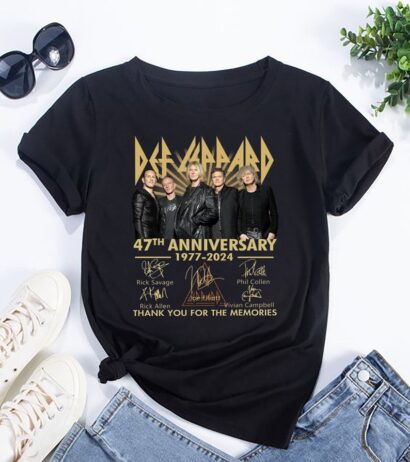 Def Leppard 47th Anniversary T-Shirt, Def Leppard Band Shirt, Def Leppard 90s Vintage Shirt, Def Leppard Rock Music, Def Leppard Tour 2024