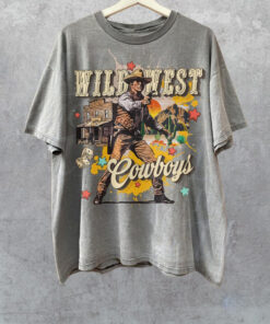 Wildwest Cowboys Vintage T-Shirt, Retro 90s Graphic Western Shirt