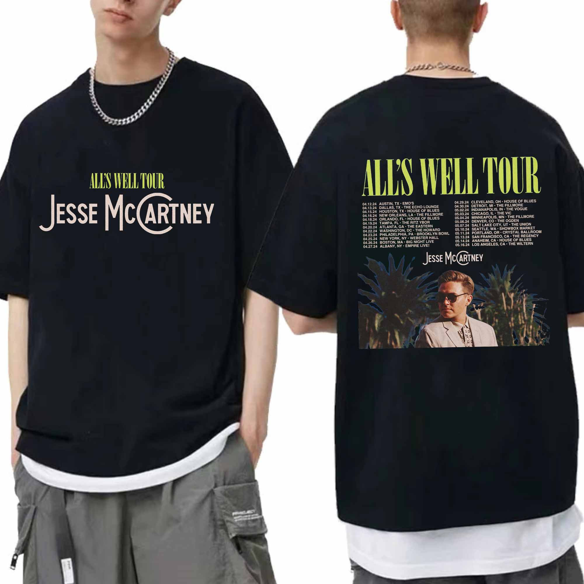 Jesse McCartney Shirt, All's Well Tour 2024 Shirt, Jesse McCartney 2024 ...
