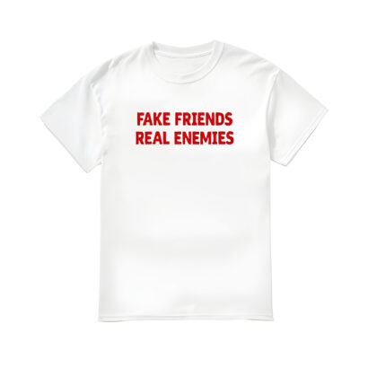 Amanda Serrano wearing fake friends real enemies shirt