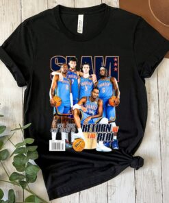 Shai SGA Josh Giddey Chet Holmgren Jalen OKC Thunder NBA Slam Cover Tee Shirt, Nba Shirt