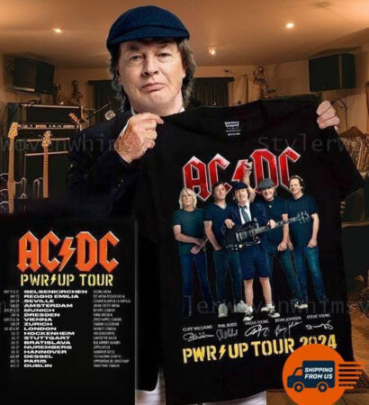 Acdc Shirt, Acdc Pwr Up Tour 2024 Shirt, Acdc Rock Band Tee, Acdc Tour Trendy Shirt, Acdc Band Merch, Acdc Band Fan Gift